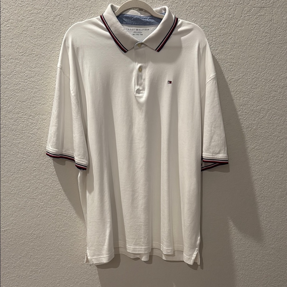 3XL Tommy Hilfiger White Polo Shirt Classic Design